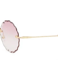 Chloé Rosie Round Scalloped Sunglasses Gold Gradient Pink -Deals Chloé Store unnamed file 1700