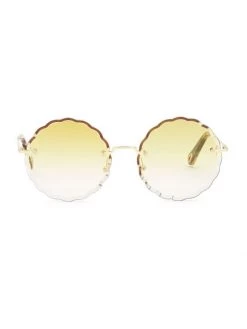 Chloé Rosie Round Scalloped Sunglasses Gold Gradient Pink -Deals Chloé Store unnamed file 1701