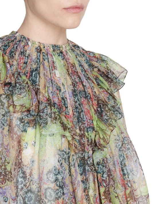 Chloé Ruffled Multicolor Print Silk Top 8 Chloé Ruffled Multicolor Print Silk Top - Image 6