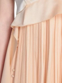 Chloé Colorblock Silk Pleated Maxi Dress -Deals Chloé Store unnamed file 1730