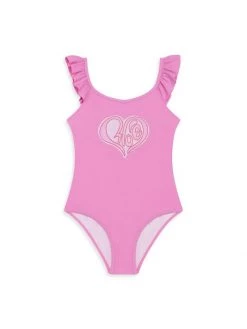 Chloé Little Girl's & Girl's Heart Logo One-Piece Swimsuit For Kids