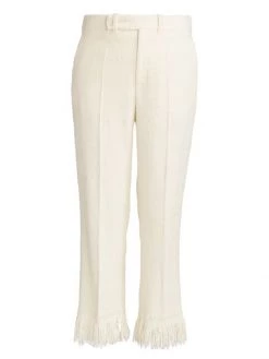Chloé Silk Mid-Rise Fringe Pants