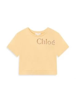 Chloé Little Girl's & Girl's Short-Sleeve Embroidered Logo Sweatshirt For Kids