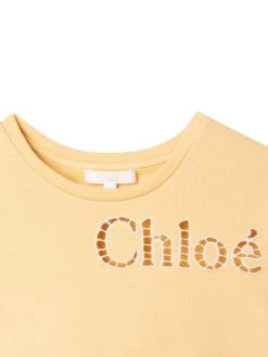Chloé Little Girl's & Girl's Short-Sleeve Embroidered Logo Sweatshirt For Kids -Deals Chloé Store unnamed file 1770