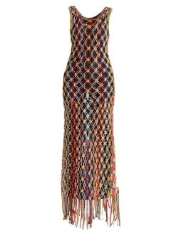 Chloé Knotted & Woven Cord Maxi Dress