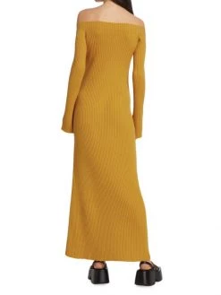 Chloé Off-The-Shoulder Rib-Knit Midi Dress -Deals Chloé Store unnamed file 1796