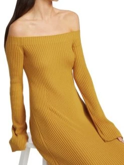 Chloé Off-The-Shoulder Rib-Knit Midi Dress -Deals Chloé Store unnamed file 1797