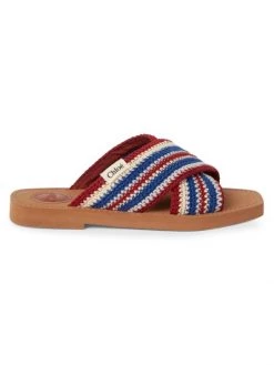 Chloé Woody Crossover Crochet Slides Multicolor Blue -Deals Chloé Store unnamed file 1811