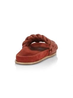 Chloé Kacey Braided Leather Slides Saffron Orange -Deals Chloé Store unnamed file 1814