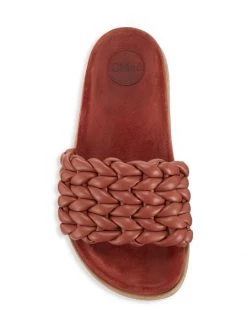 Chloé Kacey Braided Leather Slides Saffron Orange -Deals Chloé Store unnamed file 1816