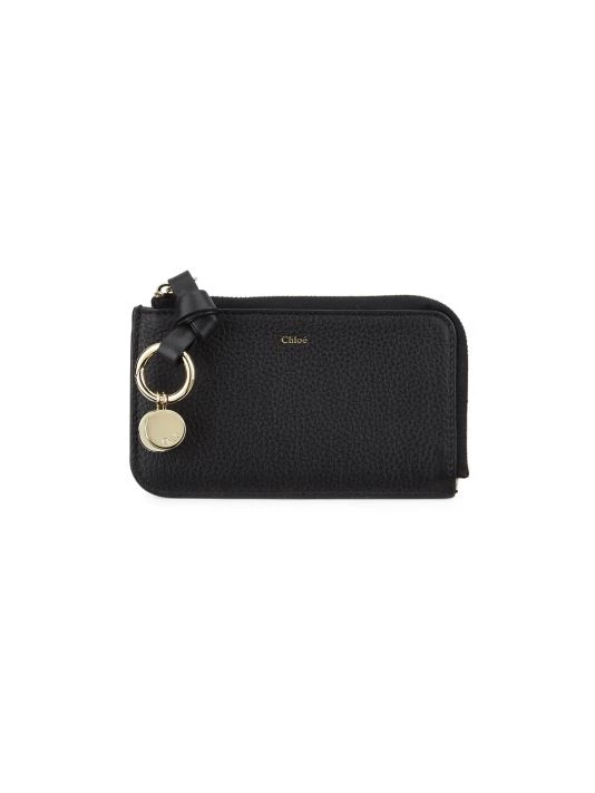 Chloé Alphabet Leather Coin Purse Cashmere Grey 5 Chloé Alphabet Leather Coin Purse Cashmere Grey - Image 3
