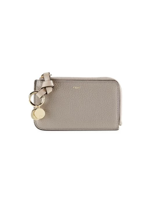 Chloé Alphabet Leather Coin Purse Cashmere Grey 6 Chloé Alphabet Leather Coin Purse Cashmere Grey - Image 4
