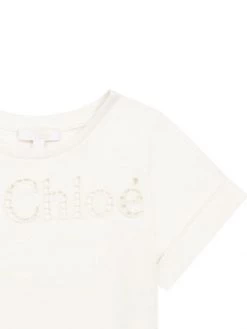 Chloé Little Girl's & Girl's Perforated Logo T-Shirt For Kids -Deals Chloé Store unnamed file 1898