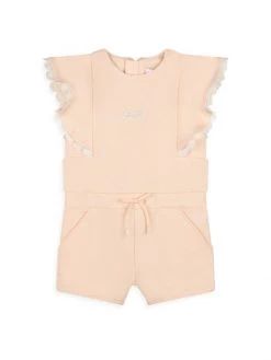 Chloé Baby's & Little Girl's Logo Embroidered Ruffle Romper For Kids
