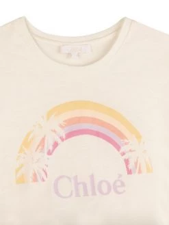 Chloé Little Girl's & Girl's Rainbow Cropped T-Shirt For Kids -Deals Chloé Store unnamed file 1943