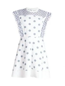 Chloé Flower Dot Broderie Anglaise Cotton Dress