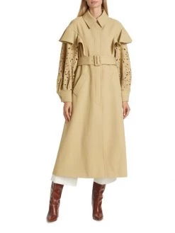 Chlo&eacute; Embroidered Wool Trench Coat -Deals Chloé Store unnamed file 208
