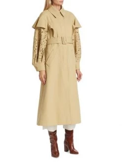Chlo&eacute; Embroidered Wool Trench Coat -Deals Chloé Store unnamed file 209
