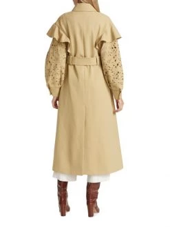 Chlo&eacute; Embroidered Wool Trench Coat -Deals Chloé Store unnamed file 210