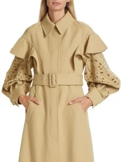 Chlo&eacute; Embroidered Wool Trench Coat -Deals Chloé Store unnamed file 211
