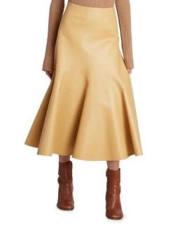 Chloé Pleated Leather Midi-Skirt -Deals Chloé Store unnamed file 227