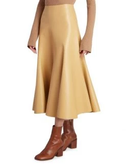 Chloé Pleated Leather Midi-Skirt -Deals Chloé Store unnamed file 228