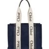 Chloé Medium Woody Suede Logo Tote