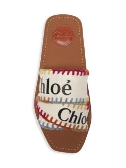 Chloé Woody Linen Logo Slides -Deals Chloé Store unnamed file 294
