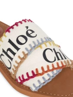 Chloé Woody Linen Logo Slides -Deals Chloé Store unnamed file 295