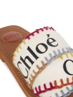 Chloé Woody Linen Logo Slides -Deals Chloé Store unnamed file 296