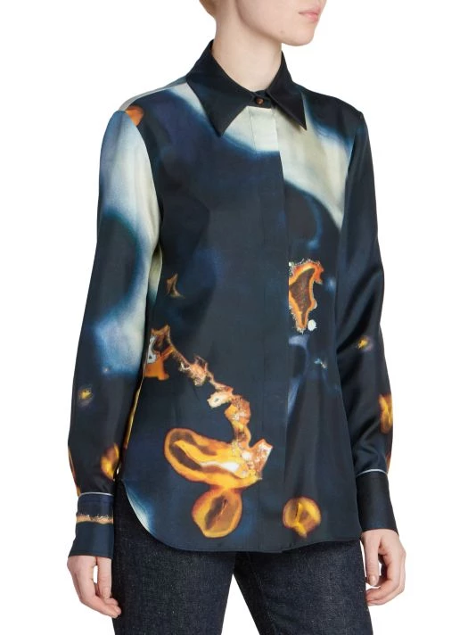 Chloé Dyed Patterned Silk Blouse 6 Chloé Dyed Patterned Silk Blouse - Image 4