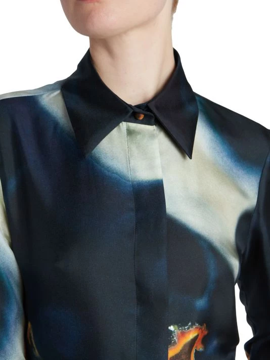 Chloé Dyed Patterned Silk Blouse 8 Chloé Dyed Patterned Silk Blouse - Image 6