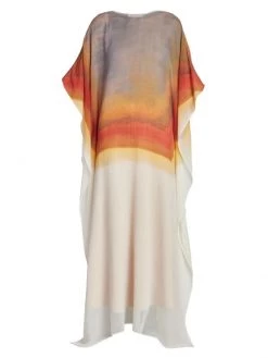 Chloé Draped Painterly Gradient Maxi Dress
