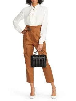 Chloé Small Nacha Stripe Leather & Suede Top Handle Bag -Deals Chloé Store unnamed file 357