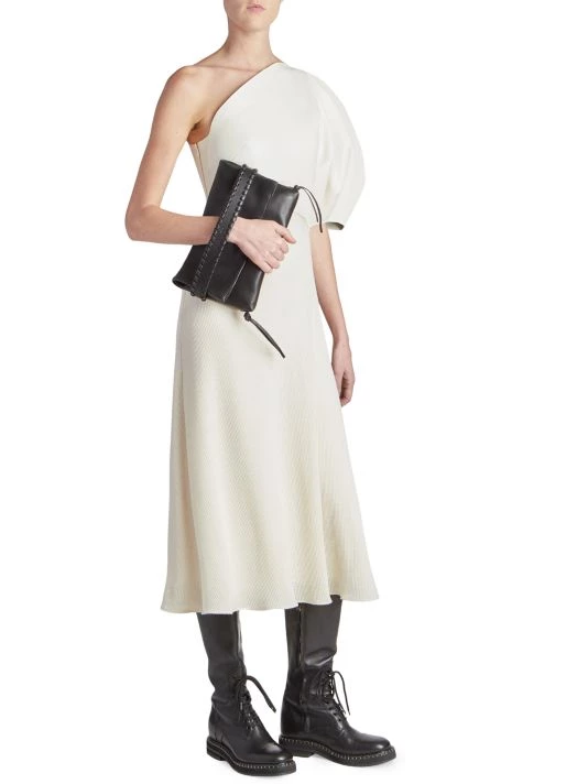 Chloé Mixed-Media One-Shoulder Midi-Dress 4 Chloé Mixed-Media One-Shoulder Midi-Dress - Image 2
