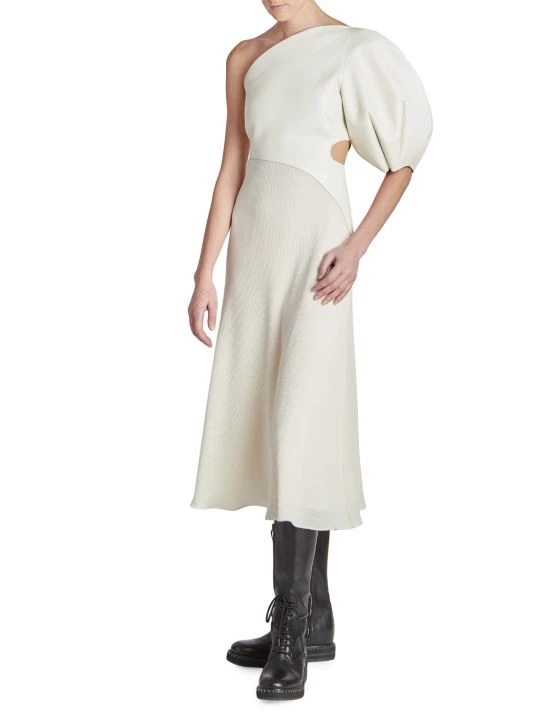 Chloé Mixed-Media One-Shoulder Midi-Dress 6 Chloé Mixed-Media One-Shoulder Midi-Dress - Image 4