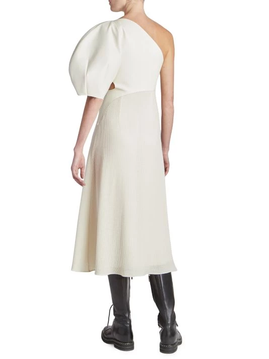 Chloé Mixed-Media One-Shoulder Midi-Dress 7 Chloé Mixed-Media One-Shoulder Midi-Dress - Image 5