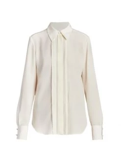 Chloé Pleated-Front Silk Blouse