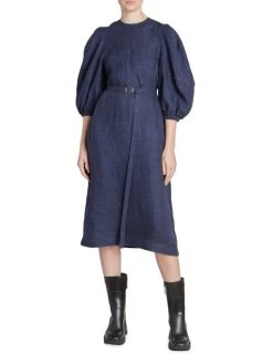 Chloé Belted Puff-Sleeve Midi-Dress 10 Chloé Belted Puff-Sleeve Midi-Dress -Deals Chloé Store unnamed file 543