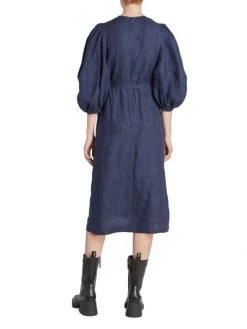 Chloé Belted Puff-Sleeve Midi-Dress 12 Chloé Belted Puff-Sleeve Midi-Dress -Deals Chloé Store unnamed file 545