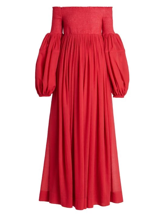 Chloé Smocked Off-The-Shoulder Gown 3 Chloé Smocked Off-The-Shoulder Gown