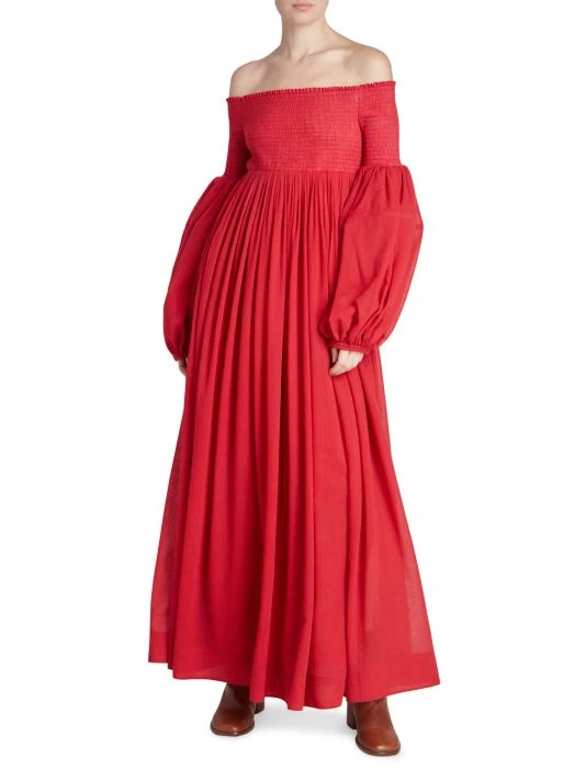 Chloé Smocked Off-The-Shoulder Gown 4 Chloé Smocked Off-The-Shoulder Gown - Image 2