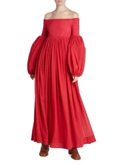 Chloé Smocked Off-The-Shoulder Gown 10 Chloé Smocked Off-The-Shoulder Gown -Deals Chloé Store unnamed file 549
