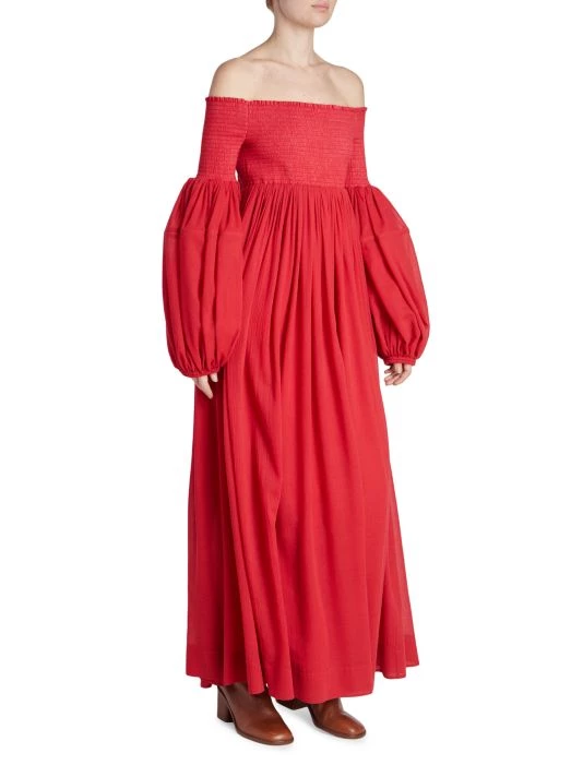 Chloé Smocked Off-The-Shoulder Gown 6 Chloé Smocked Off-The-Shoulder Gown - Image 4