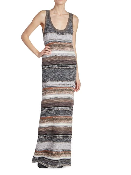 Chloé Striped Knit Colorblocked Maxi Dress 4 Chloé Striped Knit Colorblocked Maxi Dress - Image 2