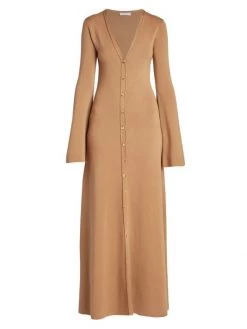 Chloé Knit Long-Sleeve Maxi Dress