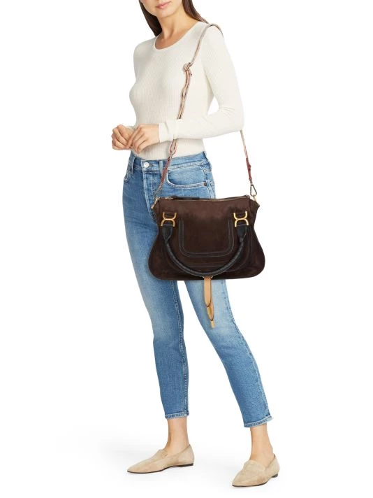 Chloé Medium Marcie Suede Satchel 4 Chloé Medium Marcie Suede Satchel - Image 2
