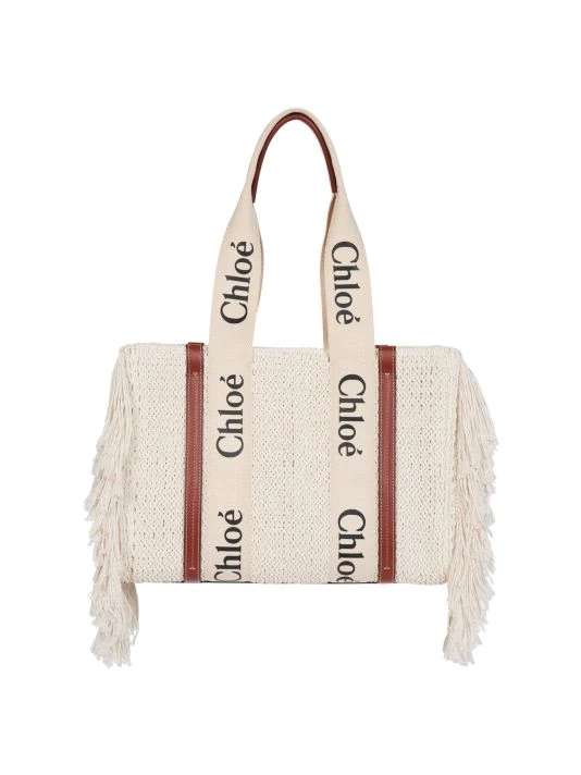 Chloé Medium Woody Knitted Cotton Fringe-Trim Tote 3 Chloé Medium Woody Knitted Cotton Fringe-Trim Tote