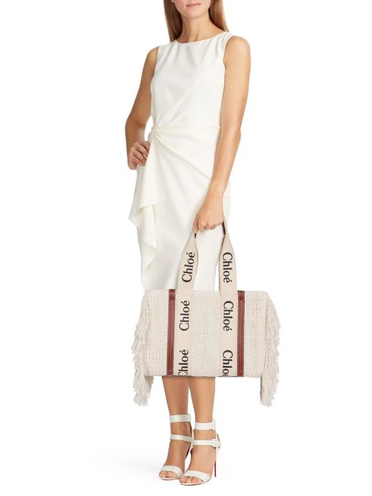 Chloé Medium Woody Knitted Cotton Fringe-Trim Tote 4 Chloé Medium Woody Knitted Cotton Fringe-Trim Tote - Image 2