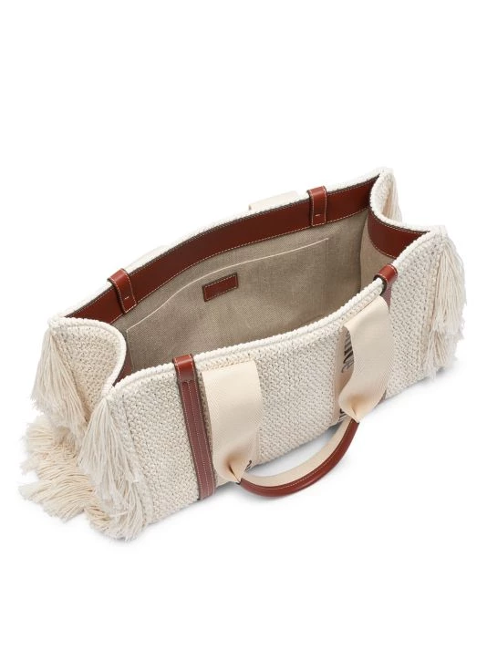 Chloé Medium Woody Knitted Cotton Fringe-Trim Tote 5 Chloé Medium Woody Knitted Cotton Fringe-Trim Tote - Image 3